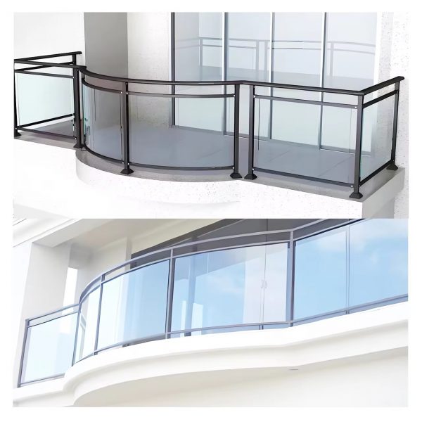 bent balcony glass