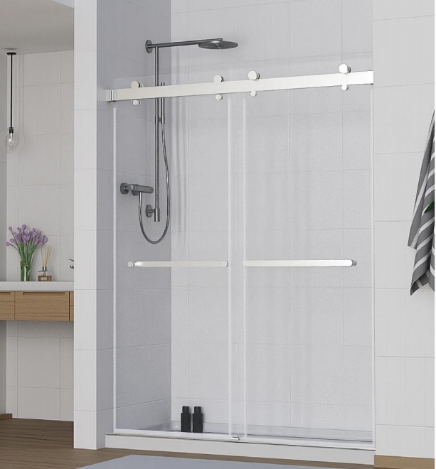 Frameless enclosure with low-iron glass