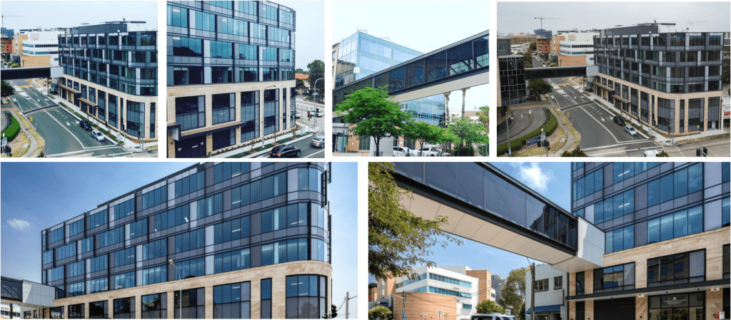 laminated deep processed glass facade