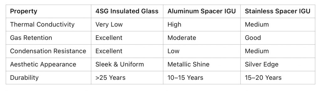 Technical Comparison 4SG vs. Traditional Spacers